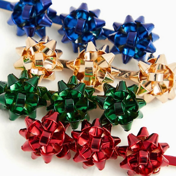π Holiday Bow Multicolour Hair Clip Set Christmas - Picture 3 of 3